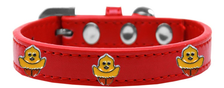 Chickadee Widget Dog Collar Red Size 14